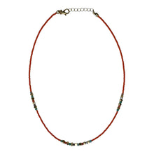 Load image into Gallery viewer, Orange Gold Beaded Necklace