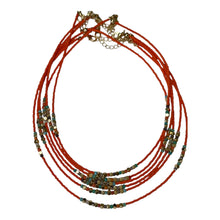 Load image into Gallery viewer, Orange Gold Beaded Necklace