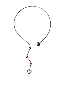 Golden Heart Choker Necklace