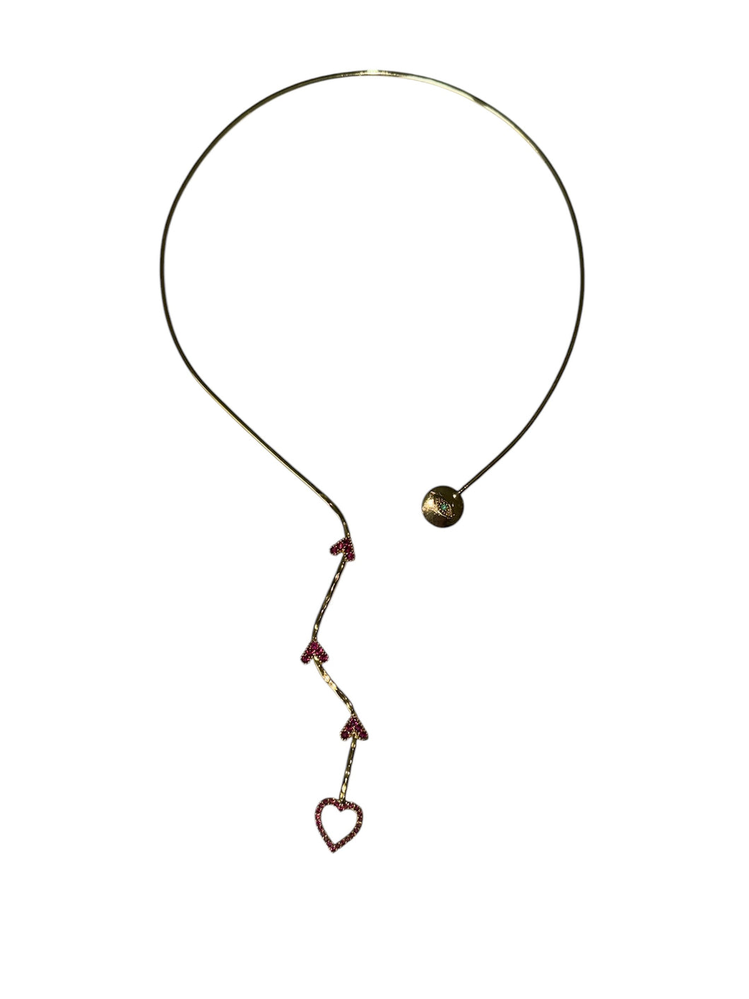 Golden Heart Choker Necklace