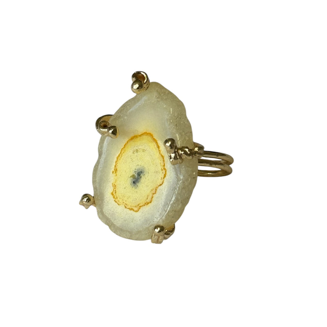 Golden Aura Geode Ring