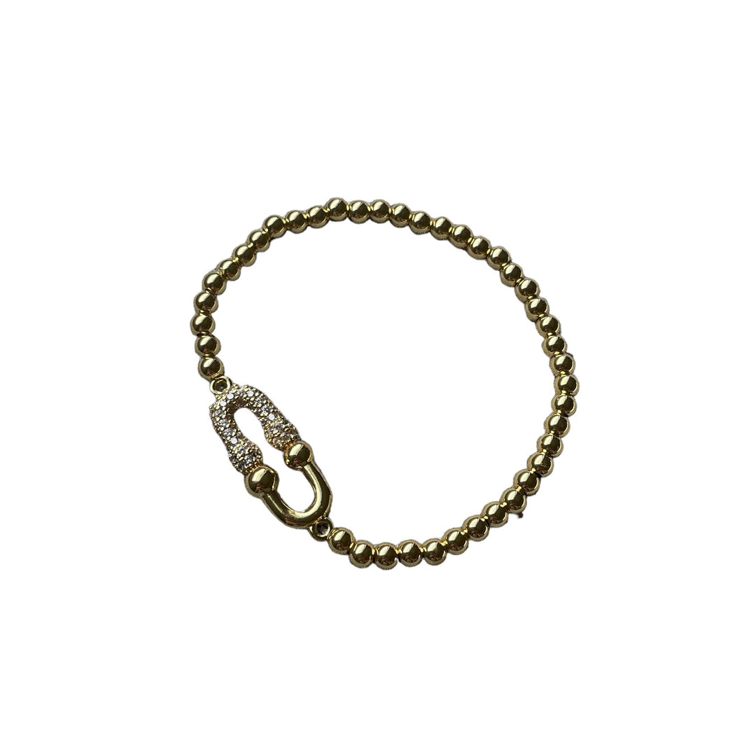 Lock Gold Beaded Bracelet