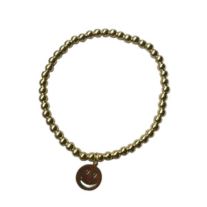 Smiley Gold Beaded Bracelet