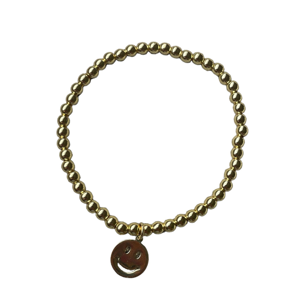 Smiley Gold Beaded Bracelet