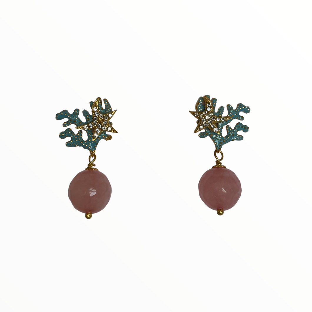 Coral Star Earrings
