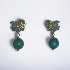 Coral Star Earrings