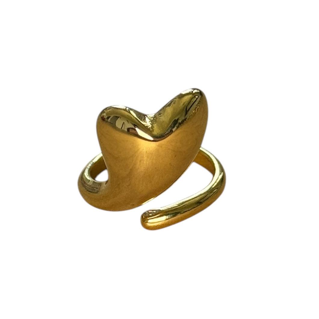 Heart Huggie Drop Ring