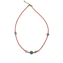 Load image into Gallery viewer, Evil Eye Seashell Necklace
