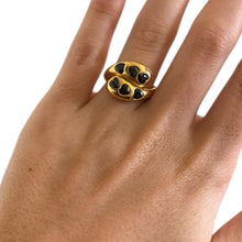 Load image into Gallery viewer, Heart Black/Gold Ring

