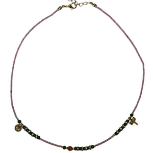 Pink/Green Dragonfly Necklace