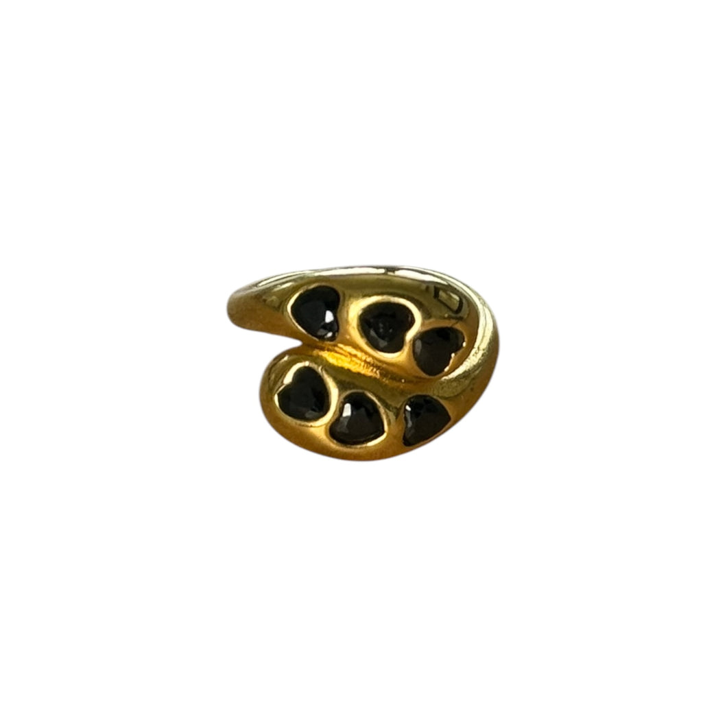 Heart Black/Gold Ring