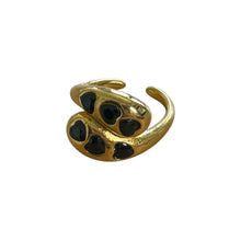 Load image into Gallery viewer, Heart Black/Gold Ring
