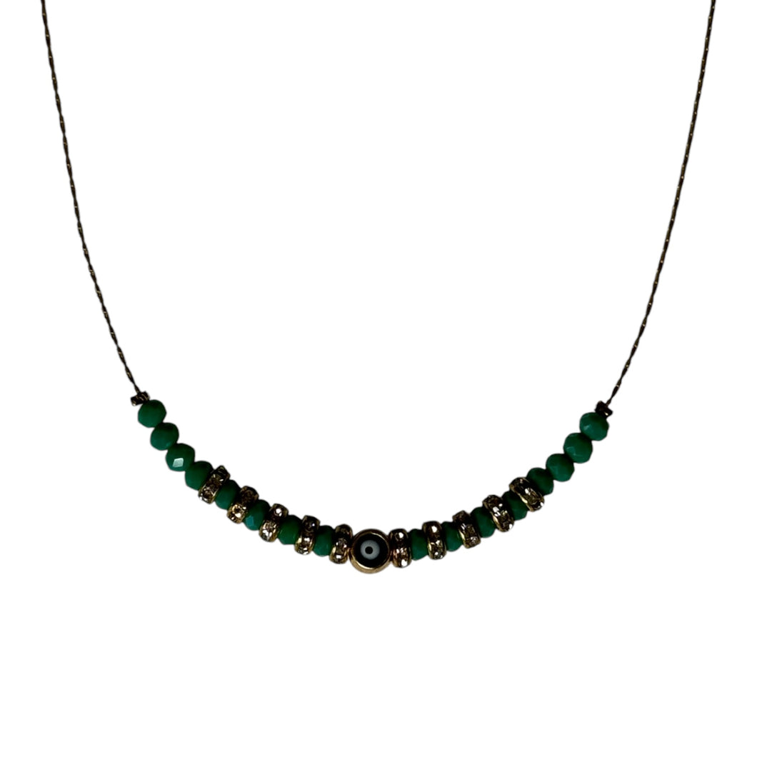Turquoise Gold Evil Eye Necklace