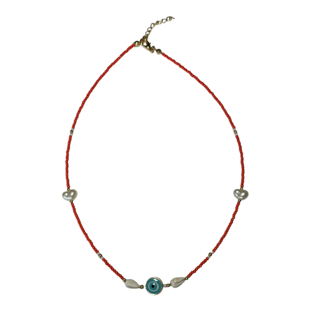 Evil Eye Seashell Necklace