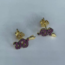 Load image into Gallery viewer, Gold Snake Stud Earrings
