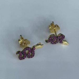 Gold Snake Stud Earrings