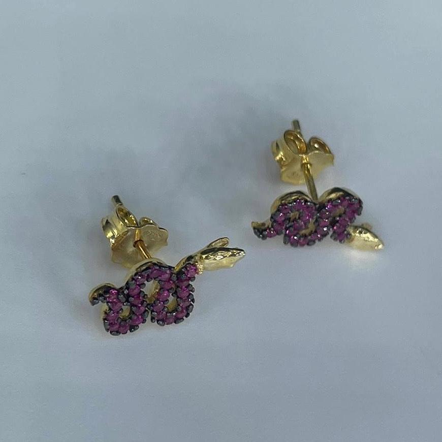 Gold Snake Stud Earrings